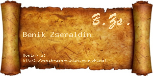 Benik Zseraldin névjegykártya